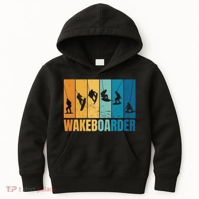Vintage Wakeboarder Kids Hoodie