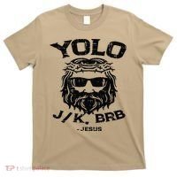 Vintage Yolo Just Kissing Be Right Back Jesus Funny T-Shirt thumb 0