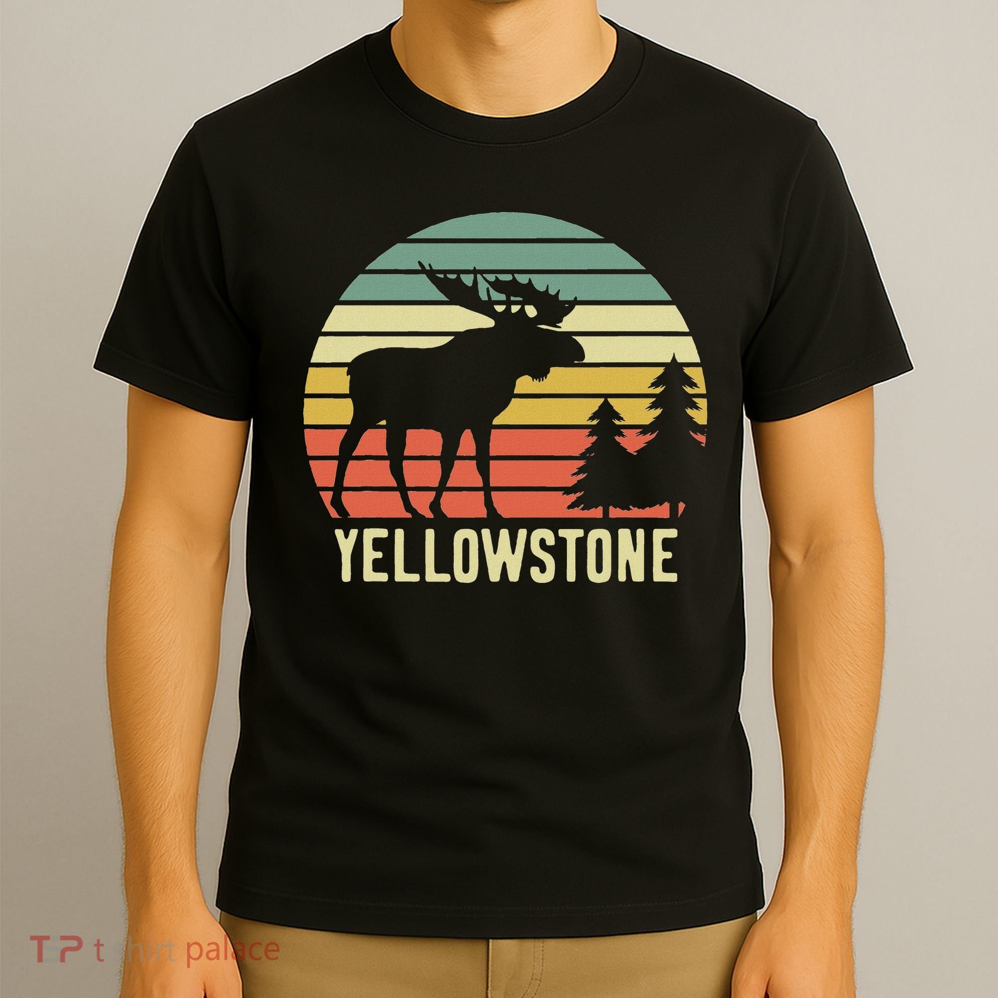 Vintage Yellowstone National Park Moose Retro Travel Gift T-Shirt