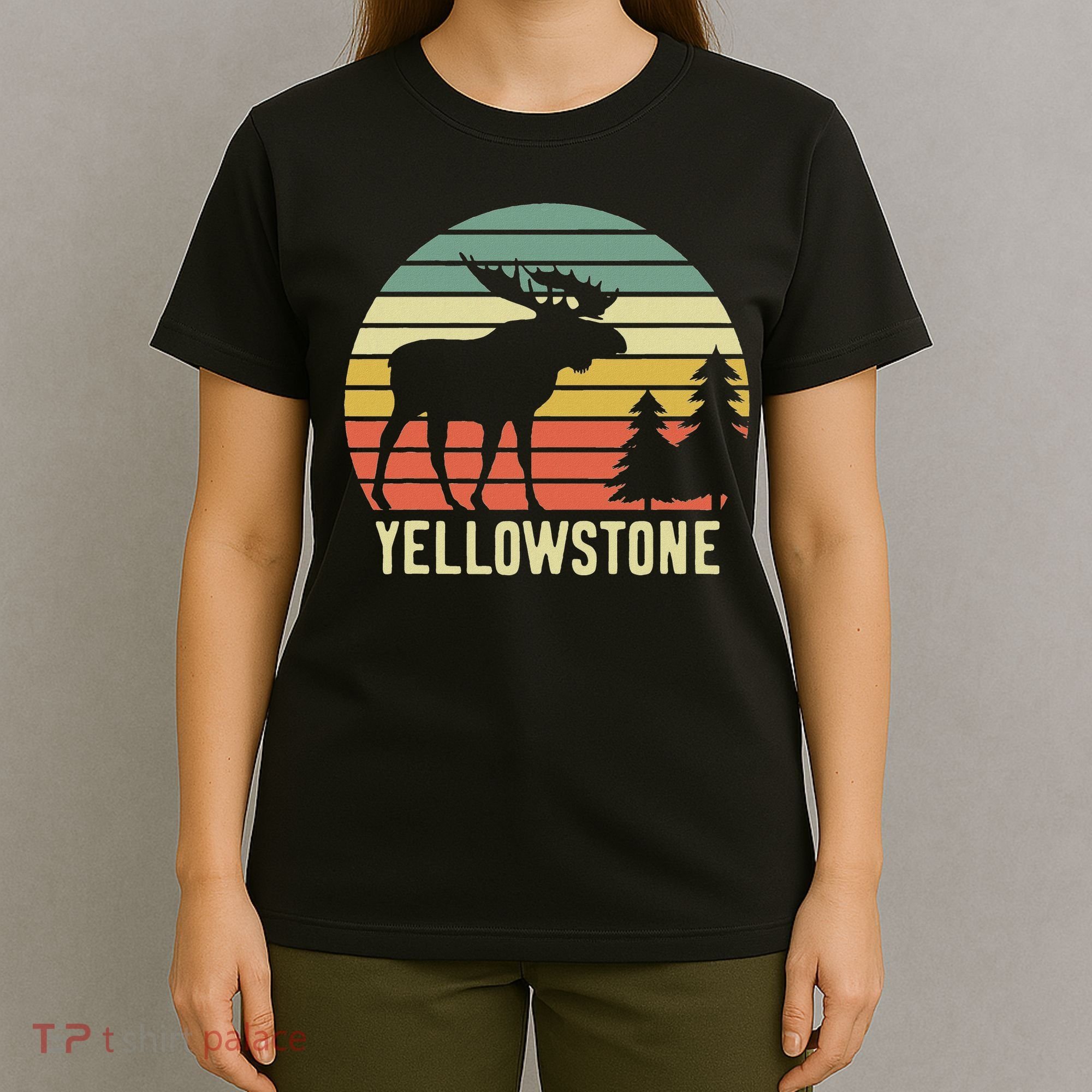 Vintage Yellowstone National Park Moose Retro Travel Gift T-Shirt