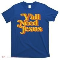 Vintage Yall Need Jesus Funny Christian Country Retro 70s T-Shirt thumb 0