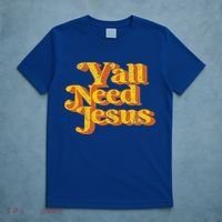 Vintage Yall Need Jesus Funny Christian Country Retro 70s T-Shirt thumb 5