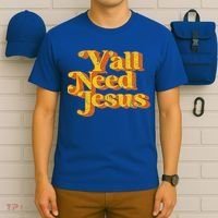 Vintage Yall Need Jesus Funny Christian Country Retro 70s T-Shirt thumb 6