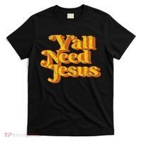 Vintage YAll Need Jesus Funny Christian Country Retro 70S T-Shirt thumb 0
