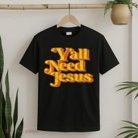 Vintage YAll Need Jesus Funny Christian Country Retro 70S T-Shirt thumb 2