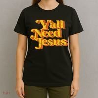 Vintage YAll Need Jesus Funny Christian Country Retro 70S T-Shirt thumb 4