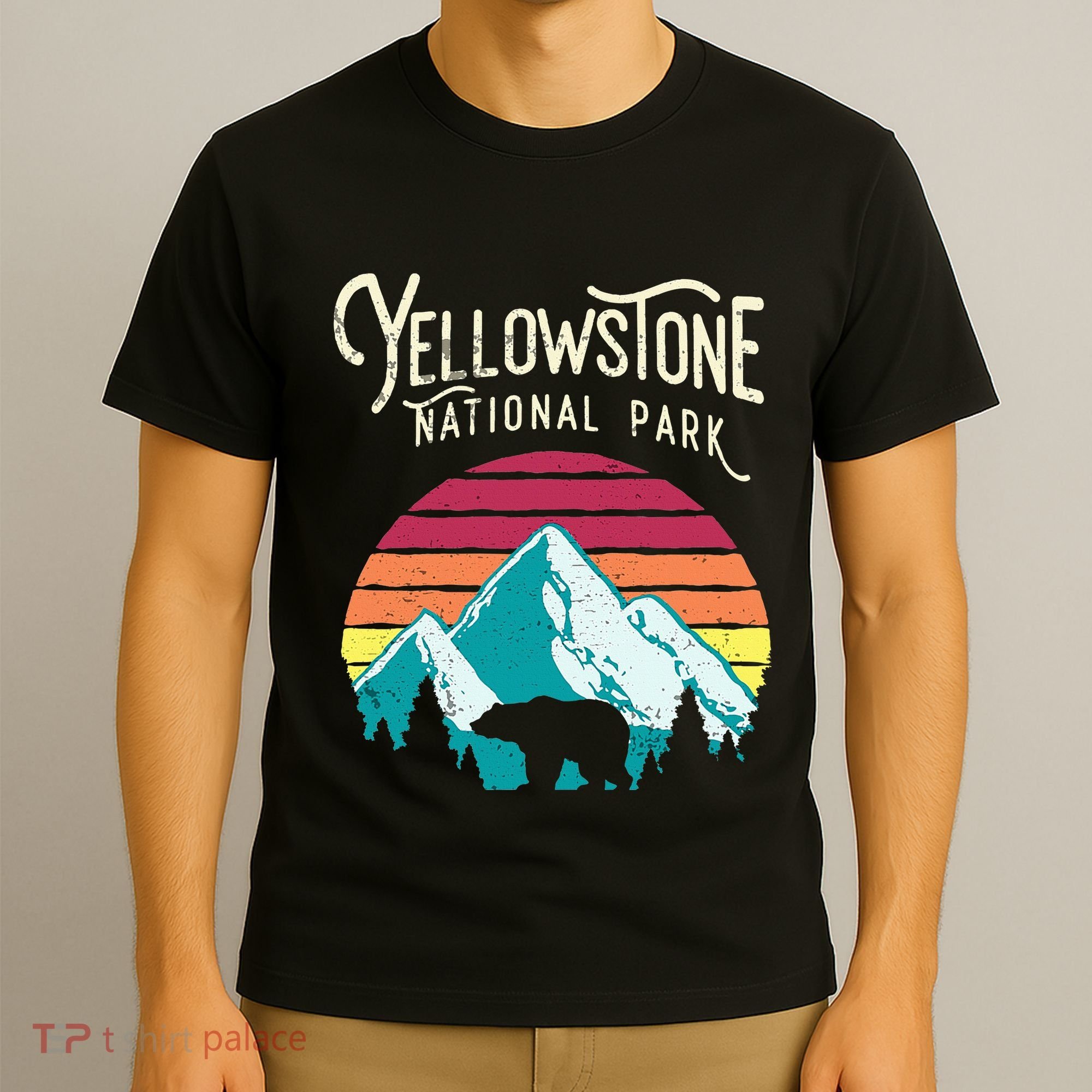 Vintage Yellowstone National Park Wy Mountain Bear T-Shirt