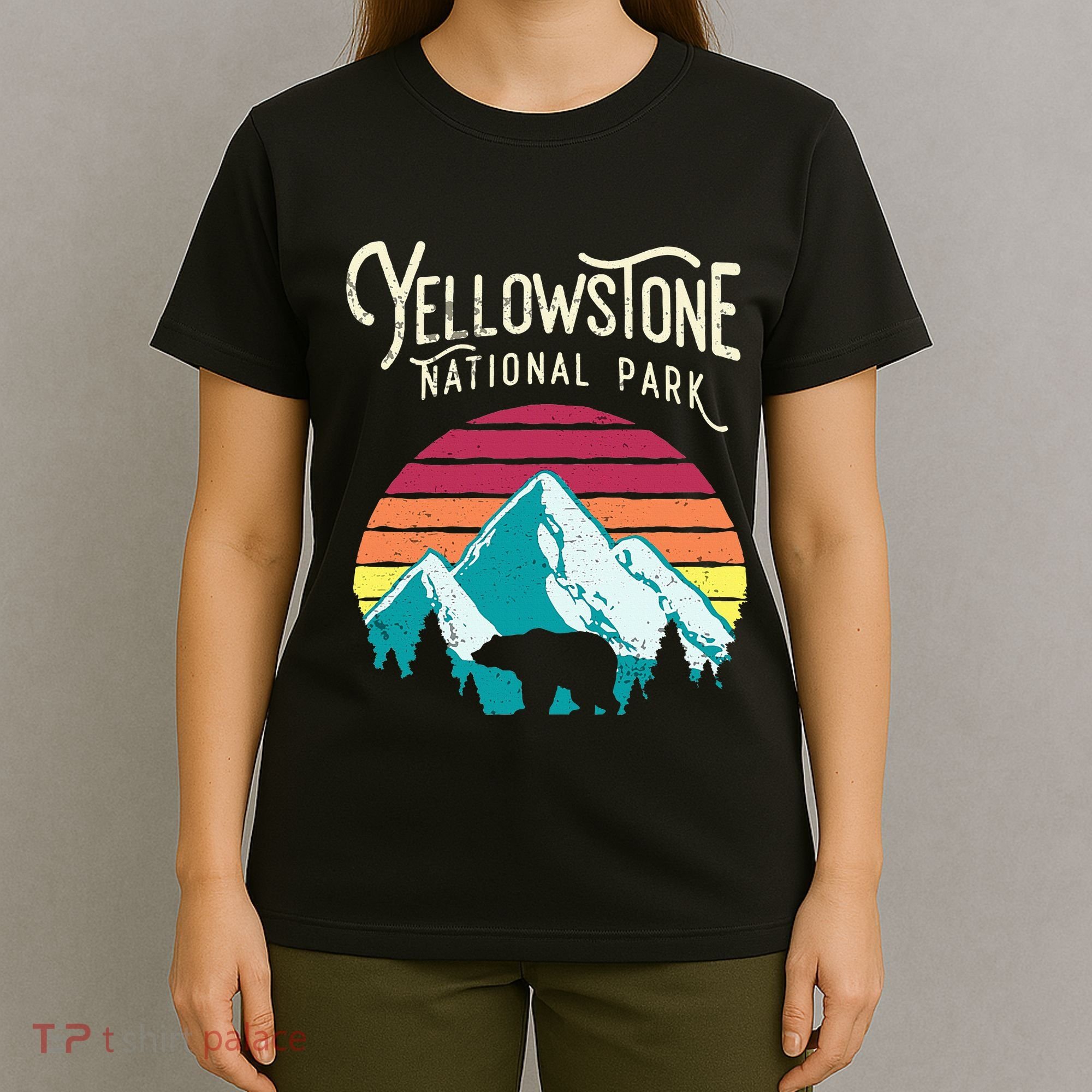 Vintage Yellowstone National Park Wy Mountain Bear T-Shirt