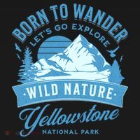 Vintage Yellowstone National Park Born To Wander T-Shirt thumb 7