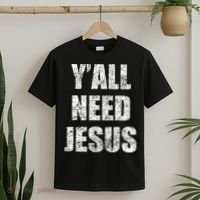 Vintage Y'All Need Jesus Christian Religion Gift T-Shirt thumb 2