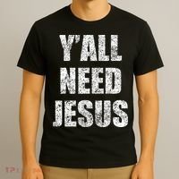 Vintage Y'All Need Jesus Christian Religion Gift T-Shirt thumb 3