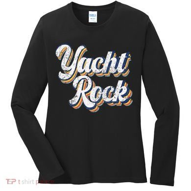 Vintage Yacht Rock Party Boat Drinking Women's Long Sleeve Shirt