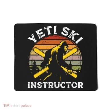 Vintage Yeti Ski Instructor Skiing Lover Gift For Skier Mousepad