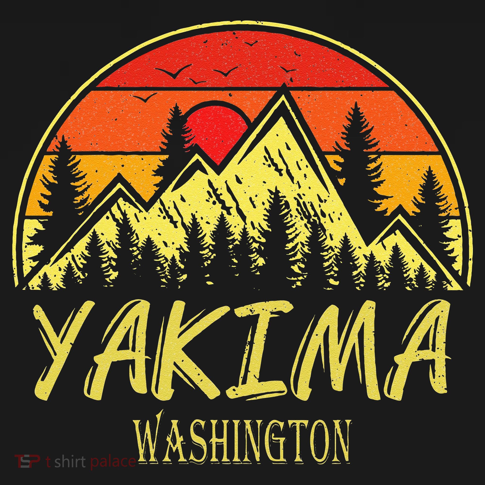 Vintage Yakima Washington WA Mountains Hike Hiking Souvenir T-Shirt