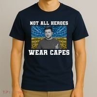 Volodymyr Zelenskyy Not All Heroes Wear Capes Ukraine Flag T-Shirt thumb 3