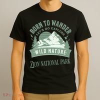 Vintage Zion National Park Born To Wander T-Shirt thumb 3