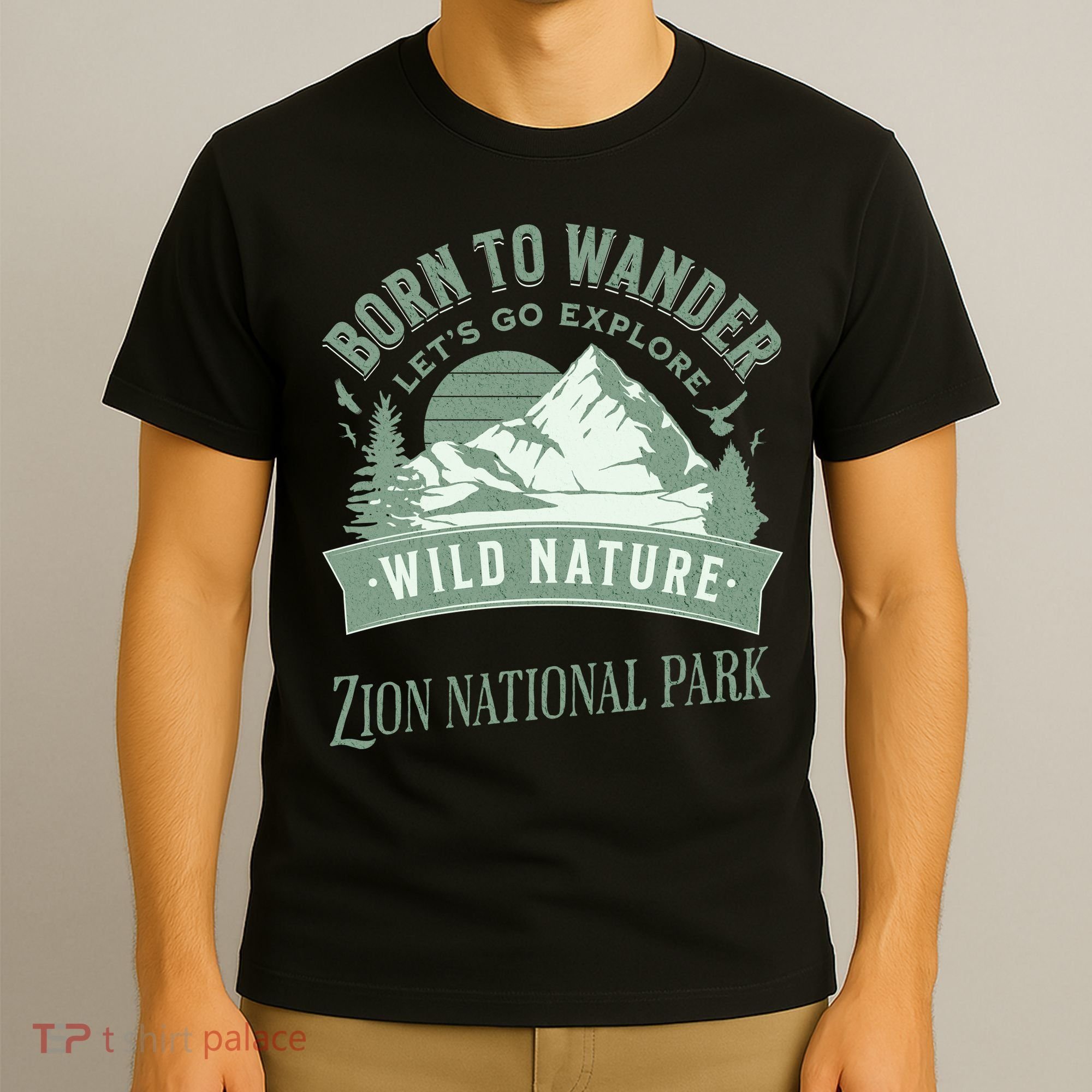 Vintage Zion National Park Born To Wander T-Shirt