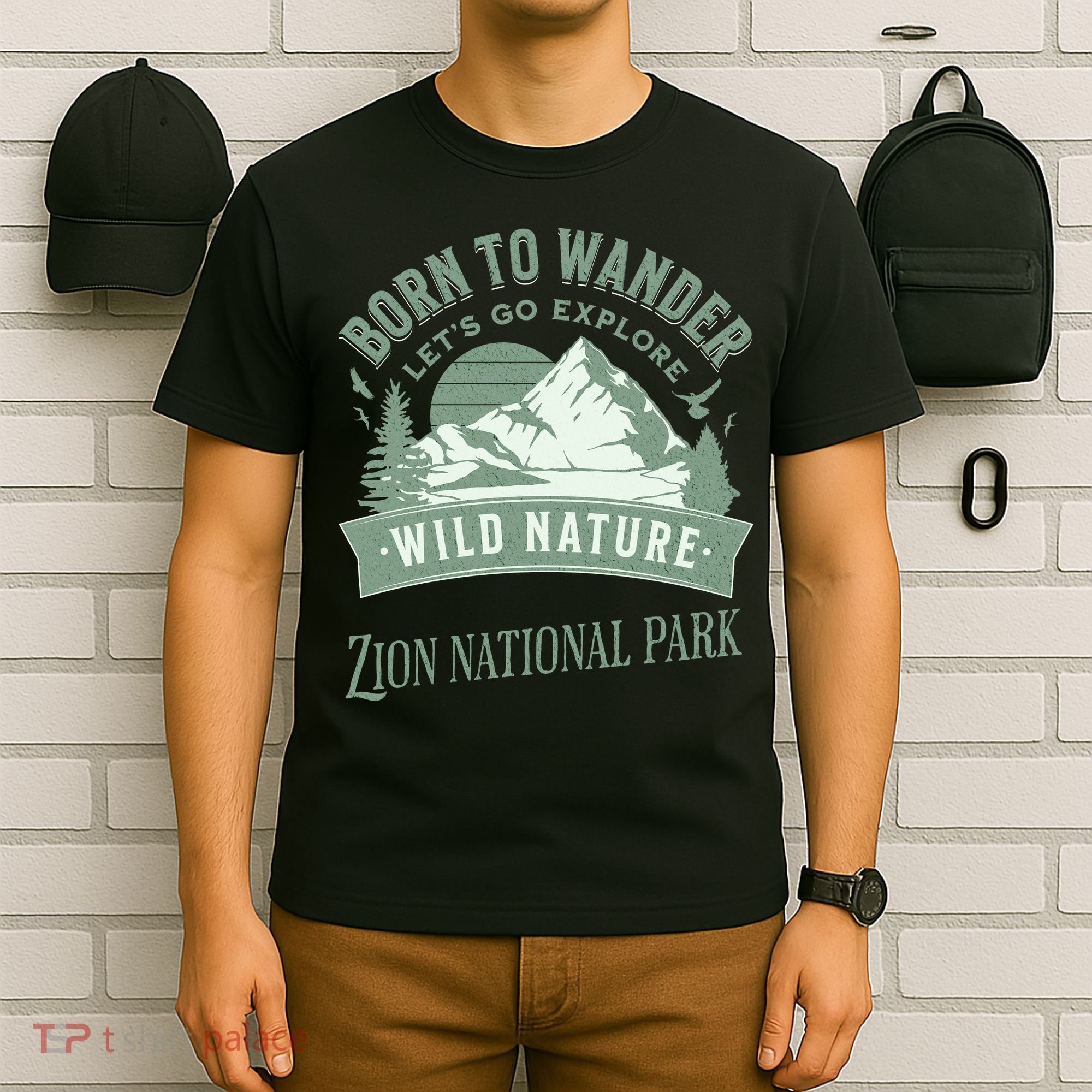 Vintage Zion National Park Born To Wander T-Shirt