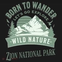 Vintage Zion National Park Born To Wander T-Shirt thumb 7