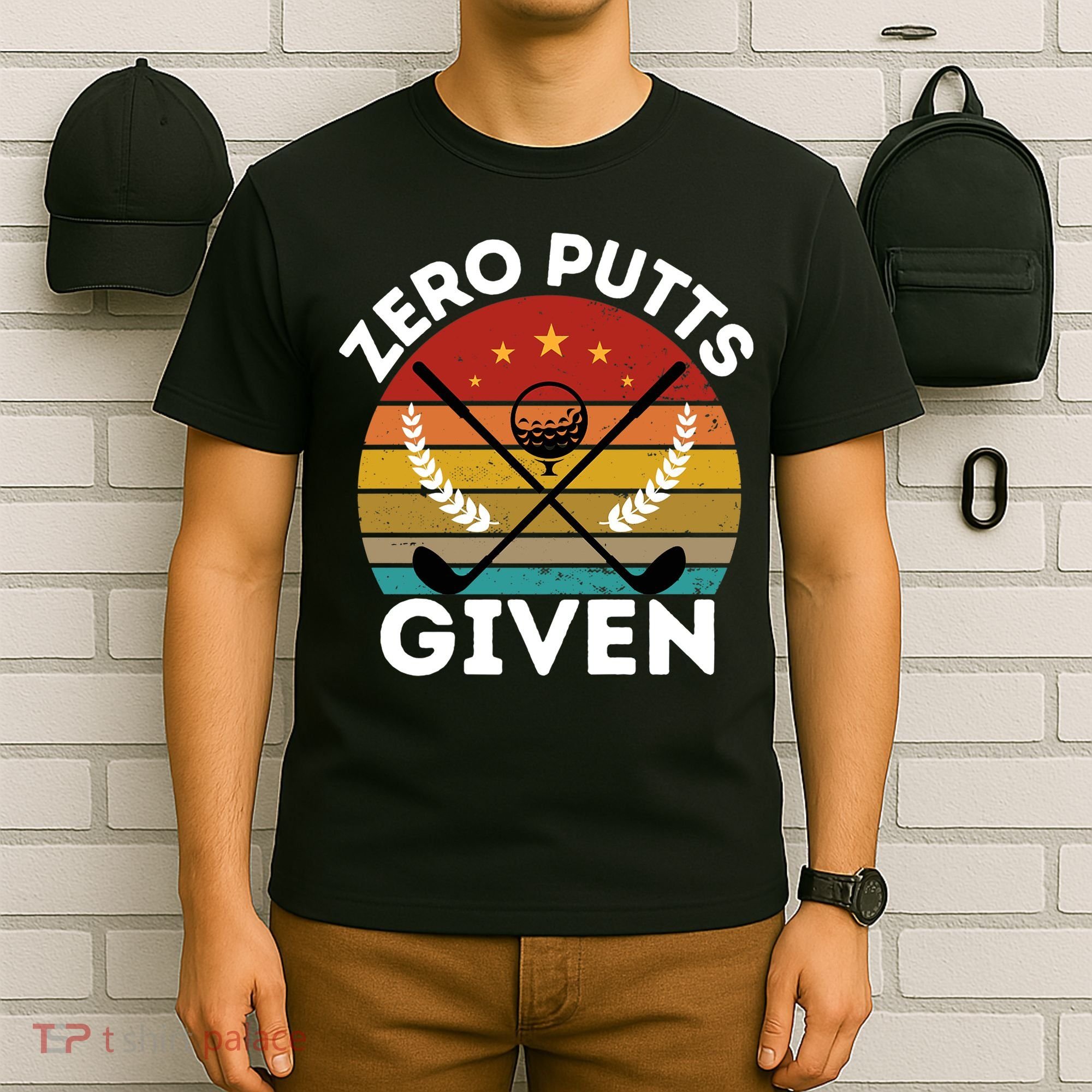 Vintage Zero Putts Given Golf Funny Golf Player Golfing Premium T-Shirt