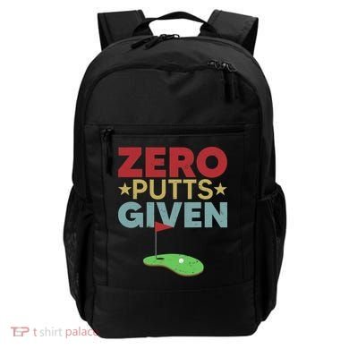 Vintage Zero Putts Given Golf Funny Golf Player Golfing Backpack