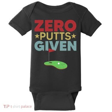 Vintage Zero Putts Given Golf Funny Golf Player Golfing Baby Bodysuit