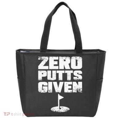 Vintage Zero Putts Given Golf Funny Golf Player Golfing Tote Bag