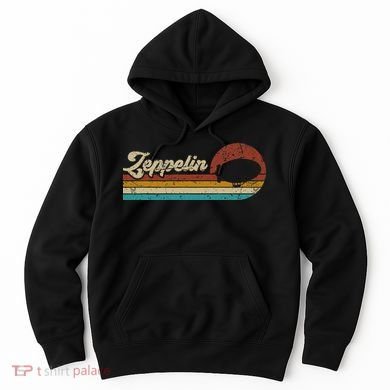 Vintage Zeppelin Retro Sunset Funny Dirigible Airship Hoodie