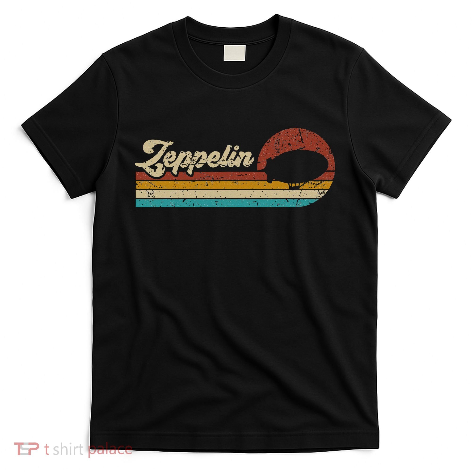 Vintage Zeppelin Retro Sunset Funny Dirigible Airship T-Shirt