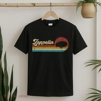 Vintage Zeppelin Retro Sunset Funny Dirigible Airship T-Shirt thumb 2