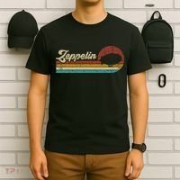 Vintage Zeppelin Retro Sunset Funny Dirigible Airship T-Shirt thumb 6