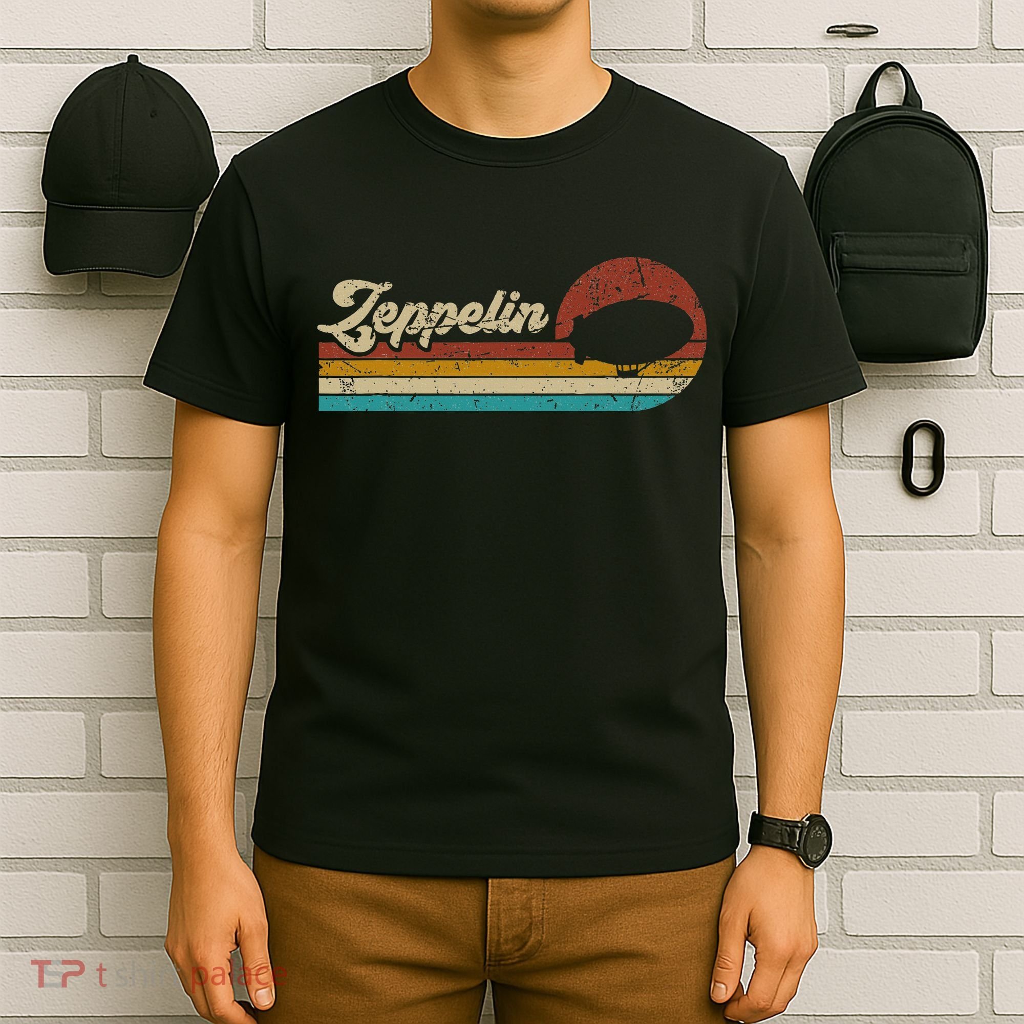 Vintage Zeppelin Retro Sunset Funny Dirigible Airship T-Shirt