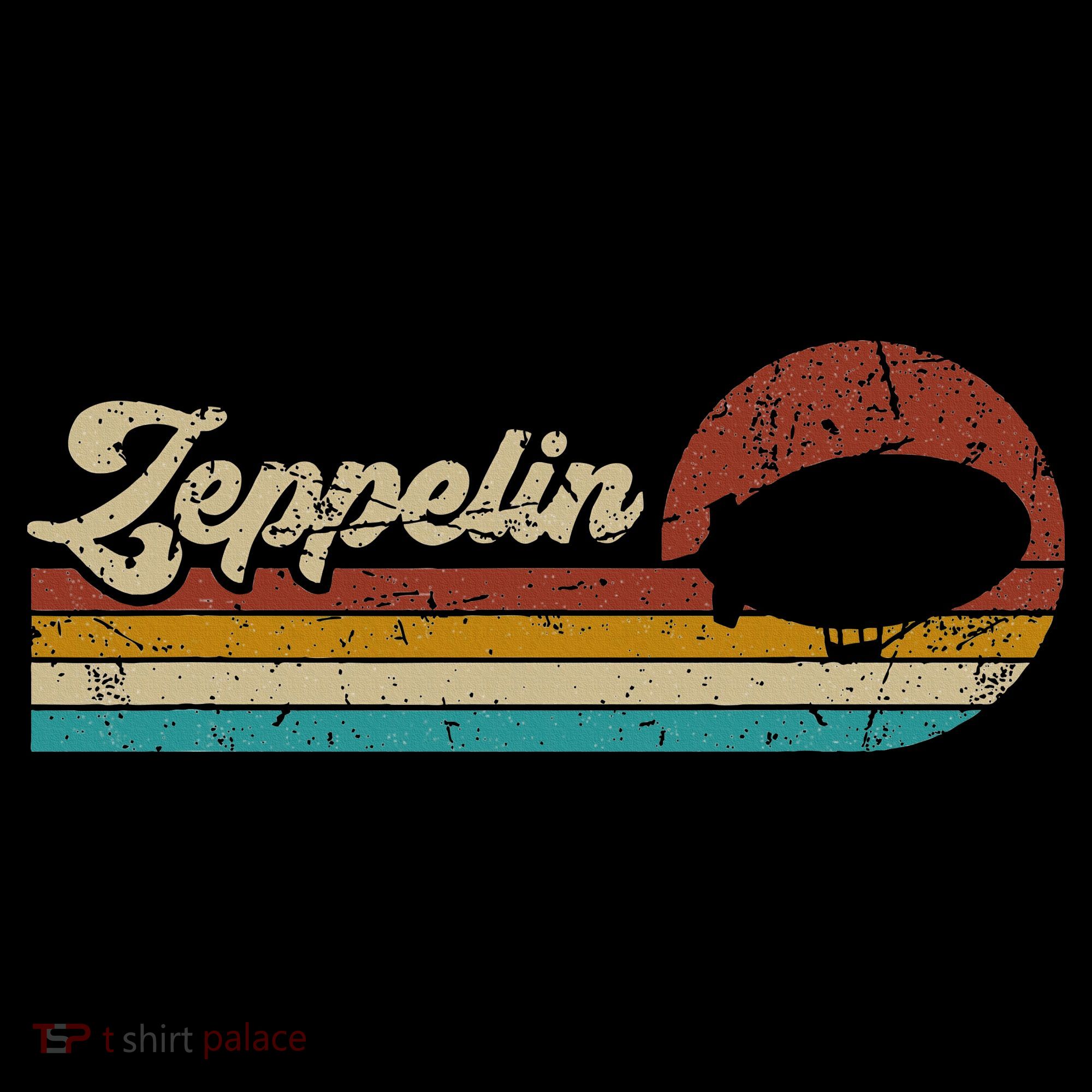 Vintage Zeppelin Retro Sunset Funny Dirigible Airship T-Shirt