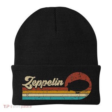 Vintage Zeppelin Retro Sunset Funny Dirigible Airship Beanie
