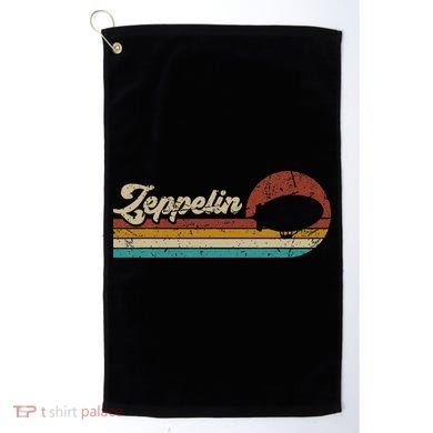 Vintage Zeppelin Retro Sunset Funny Dirigible Airship Golf Towel