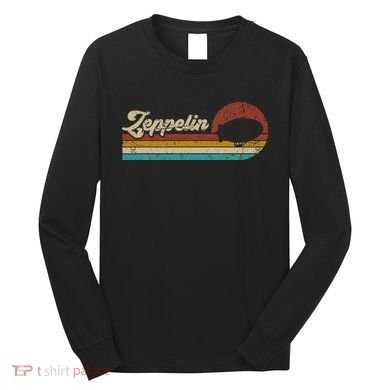 Vintage Zeppelin Retro Sunset Funny Dirigible Airship Long Sleeve Shirt