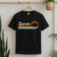 Vintage Zeppelin Retro Sunset Funny Dirigible Airship T-Shirt thumb 2