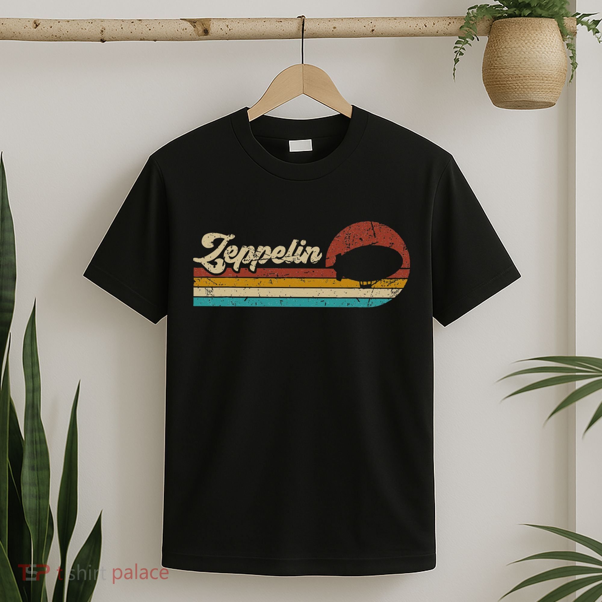 Vintage Zeppelin Retro Sunset Funny Dirigible Airship T-Shirt