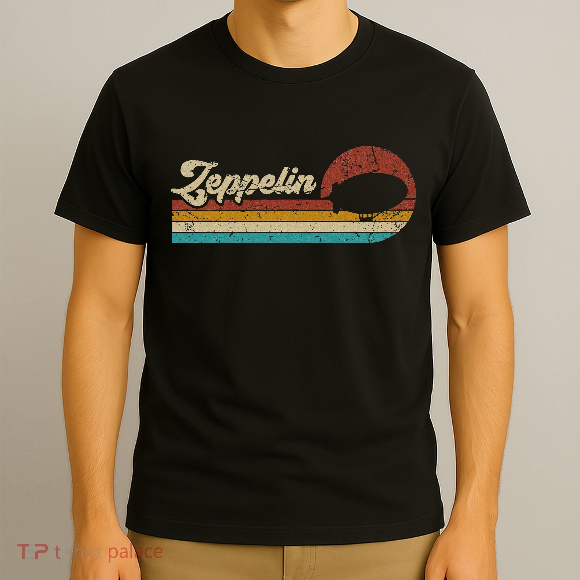 Vintage Zeppelin Retro Sunset Funny Dirigible Airship T-Shirt