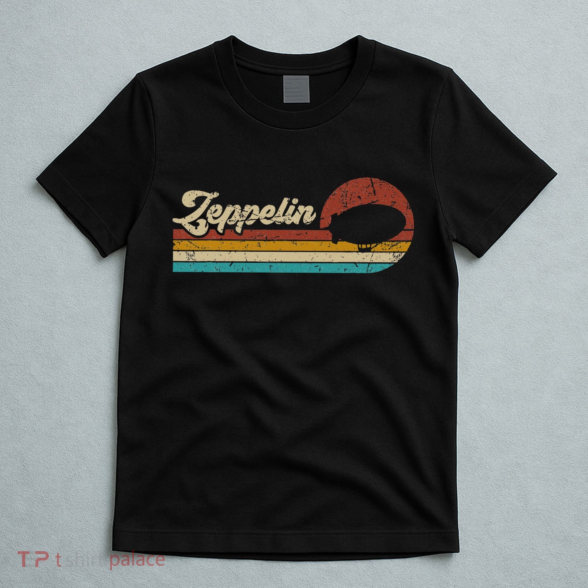 Vintage Zeppelin Retro Sunset Funny Dirigible Airship T-Shirt