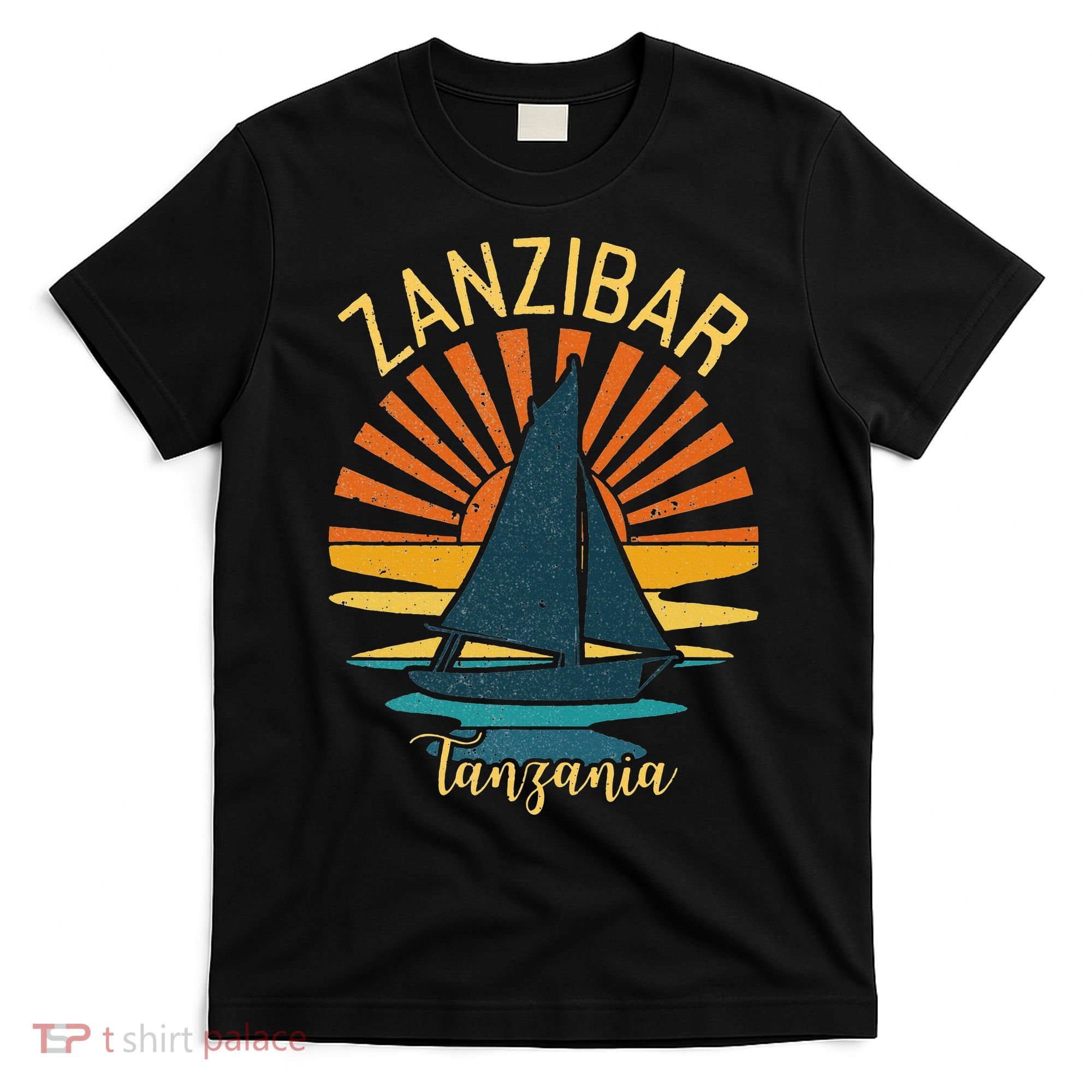 Vintage Zanzibar Tanzania Africa Sunset Sailing T-Shirt