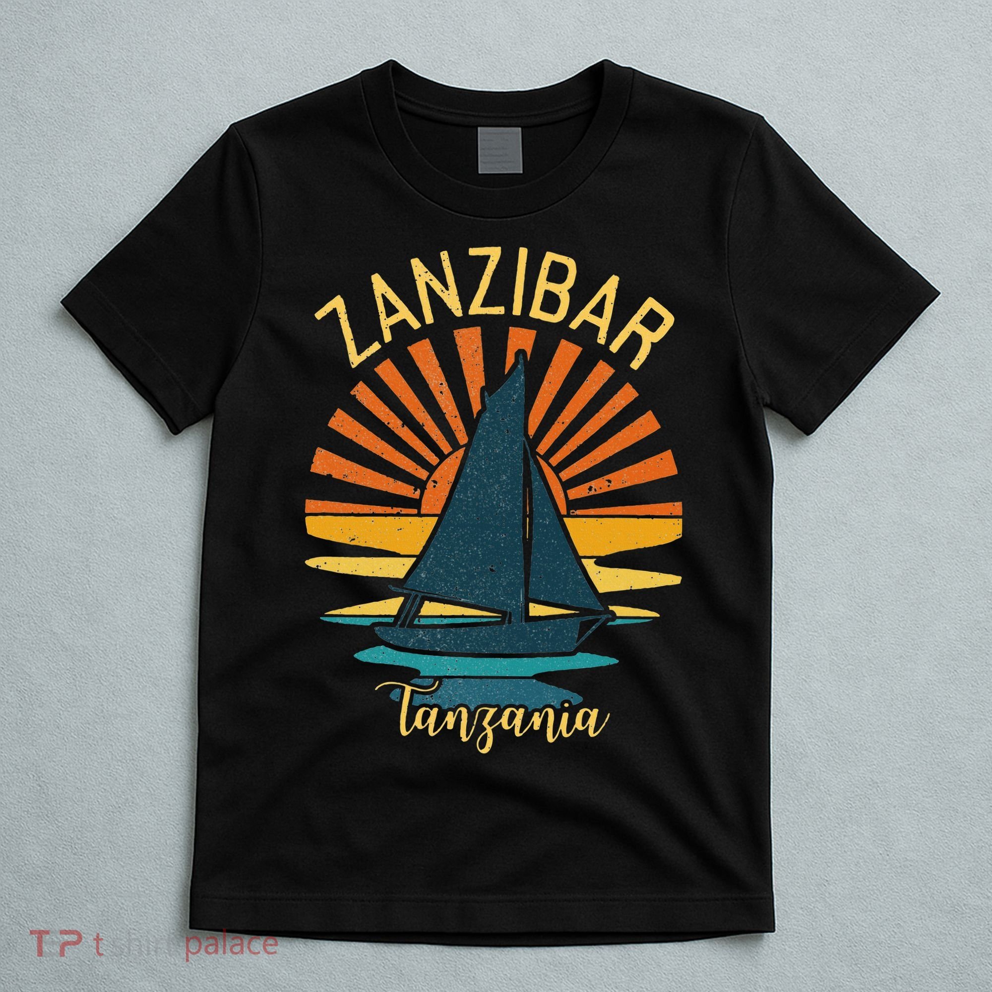 Vintage Zanzibar Tanzania Africa Sunset Sailing T-Shirt