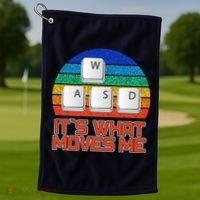 W A S D It's What Moves Me Gamer Golf Towel thumb 1