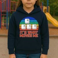 W A S D It's What Moves Me Gamer Kids Hoodie thumb 3