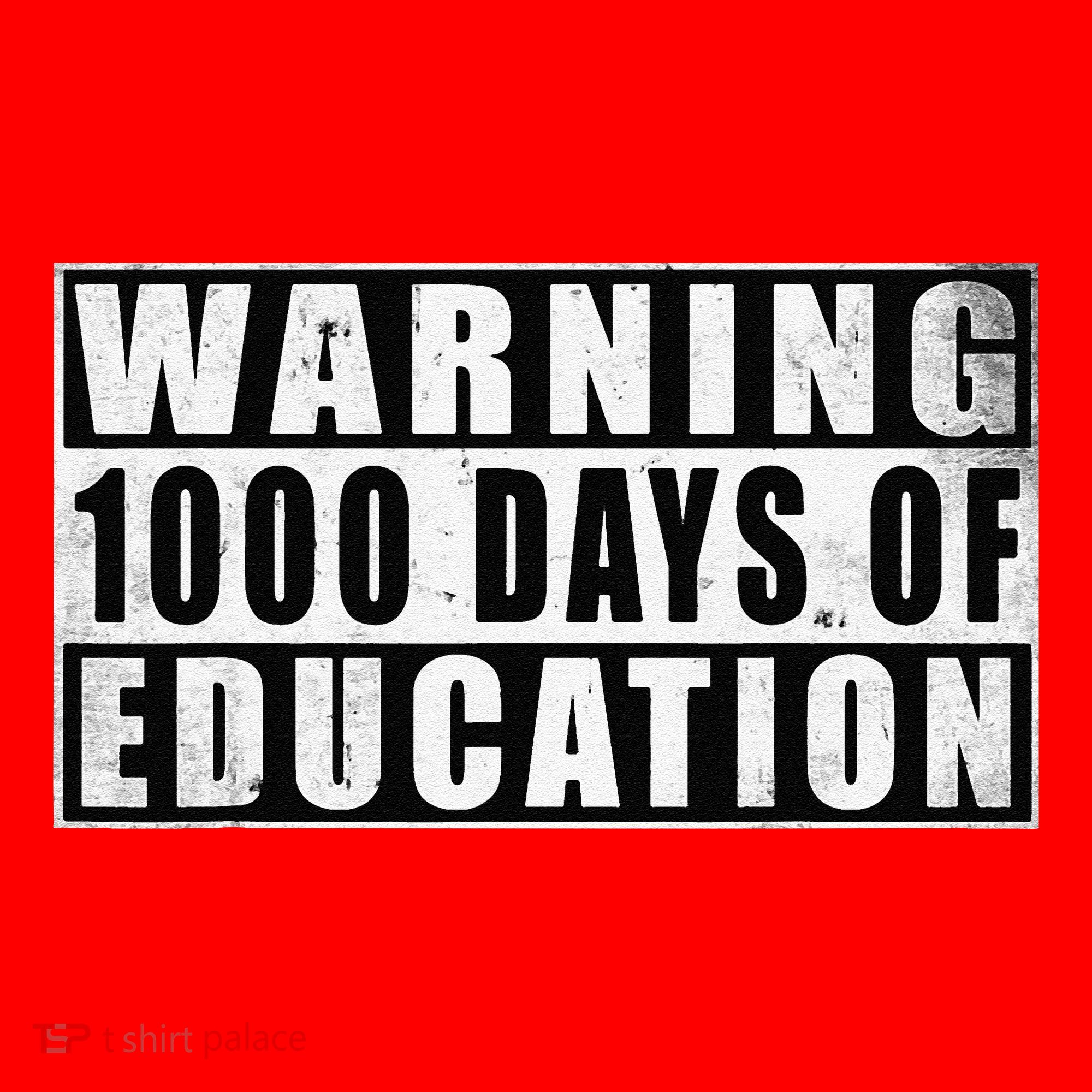 Warning 1000 Days Of Education 1000 Days Of School 5th Grade Santa Hat