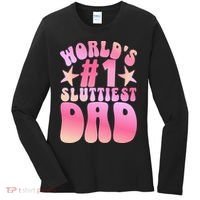 World's 1 Sluttiest Dad Funny Fathers Daddy Joke Women's Long Sleeve Shirt thumb 0