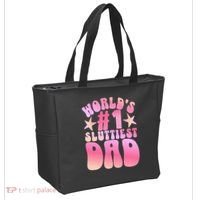 World's 1 Sluttiest Dad Funny Fathers Daddy Joke Tote Bag thumb 2