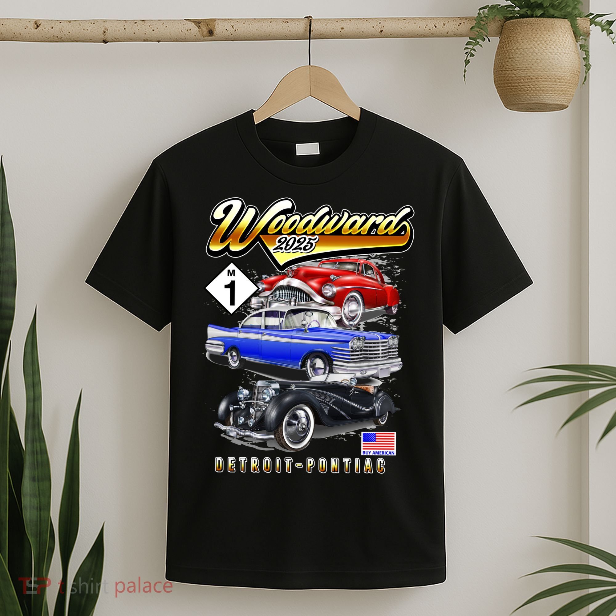 Woodward 2025 Classic Cruise Trio Of Vintage Cars T-Shirt