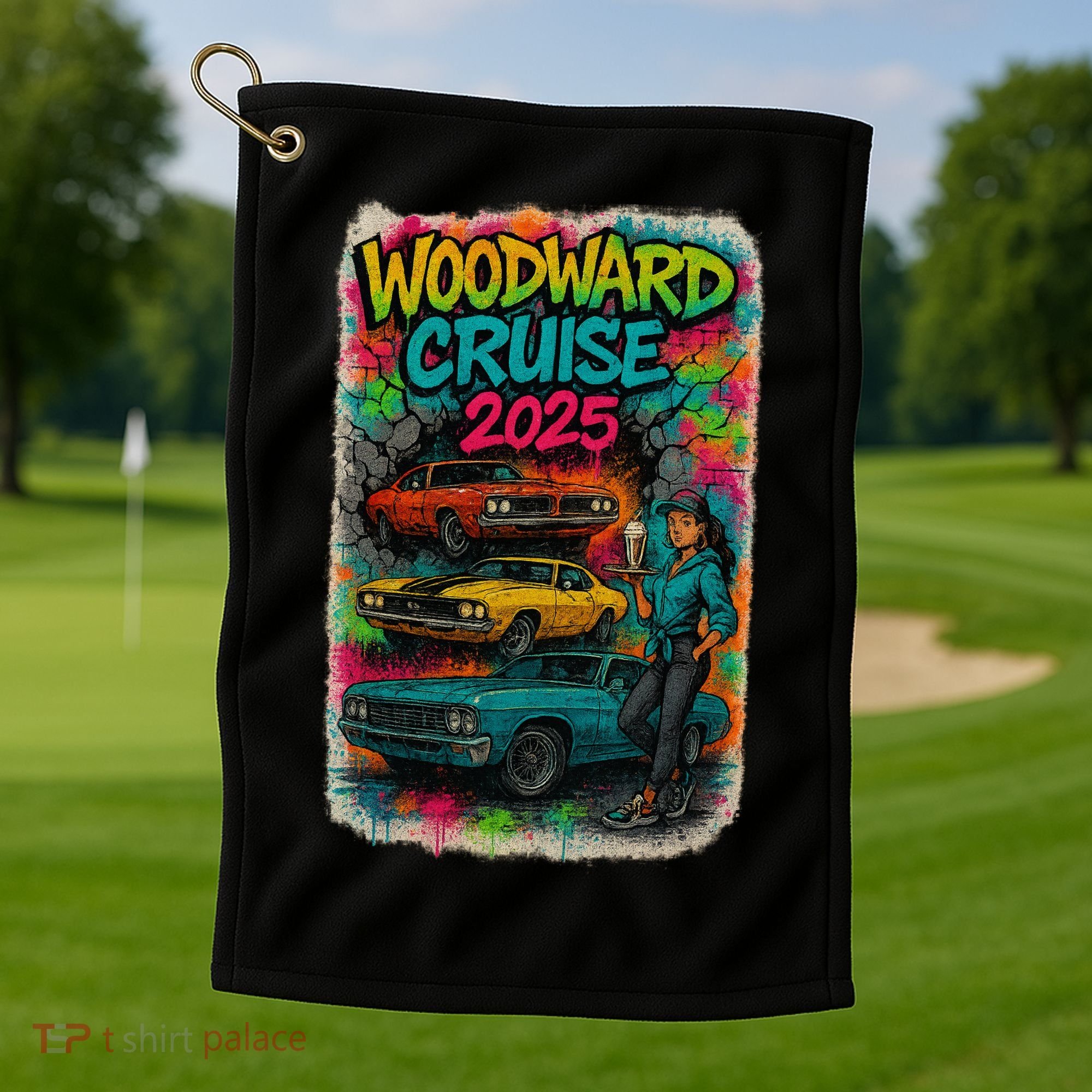 Woodward 2025 Graffiti Style Golf Towel