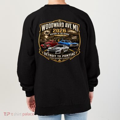 Woodward 2026 History Of The Avenue Front & Back Women's Sweatshirt back